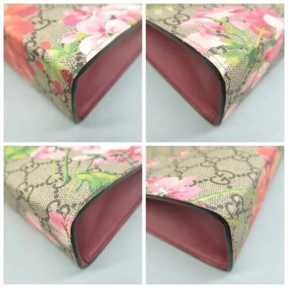 100% Authentic GUCCI Blooms Brown Canvas Clutch Bag 550-091724 - Picture 6 of 12